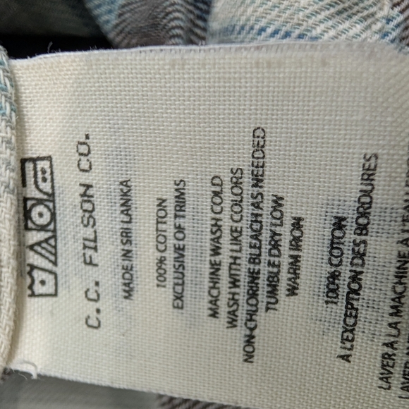 Filson Womens Scout Plaid Flannel Buttondown Long Sleeve Shirt Top Large - Picture 6 of 7